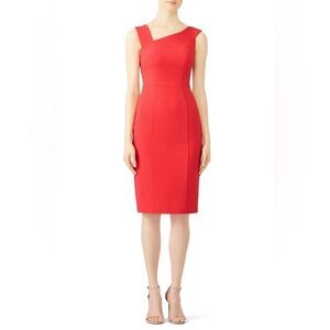 Women’s BLACK HALO chic Red Maven body con stealth knee length dress sz 4